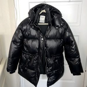 Abercrombie & Fitch Black Puffer Coat